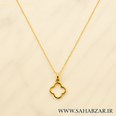 گردنبند طلای ۱۸ عیار مدل شبدر توخالی – طراحی مینیمال | سحاب زر